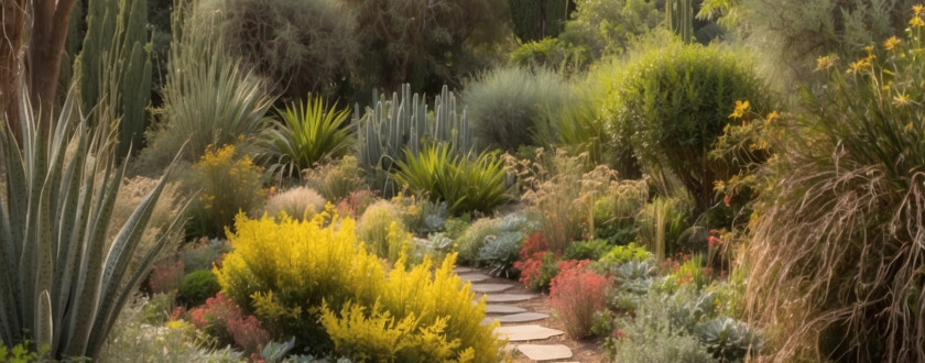 senecio dans une plantation de jardin paysagé