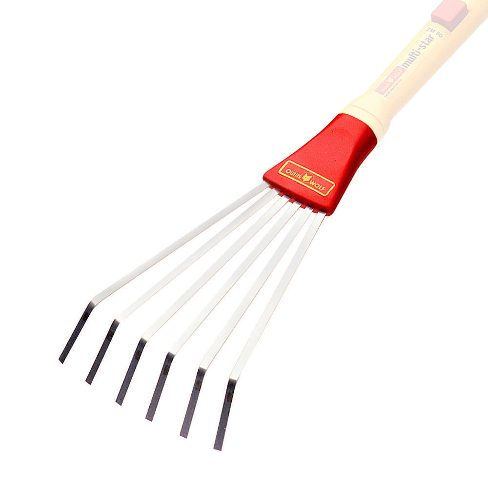 Balai à gazon 6 dents acier sans manche