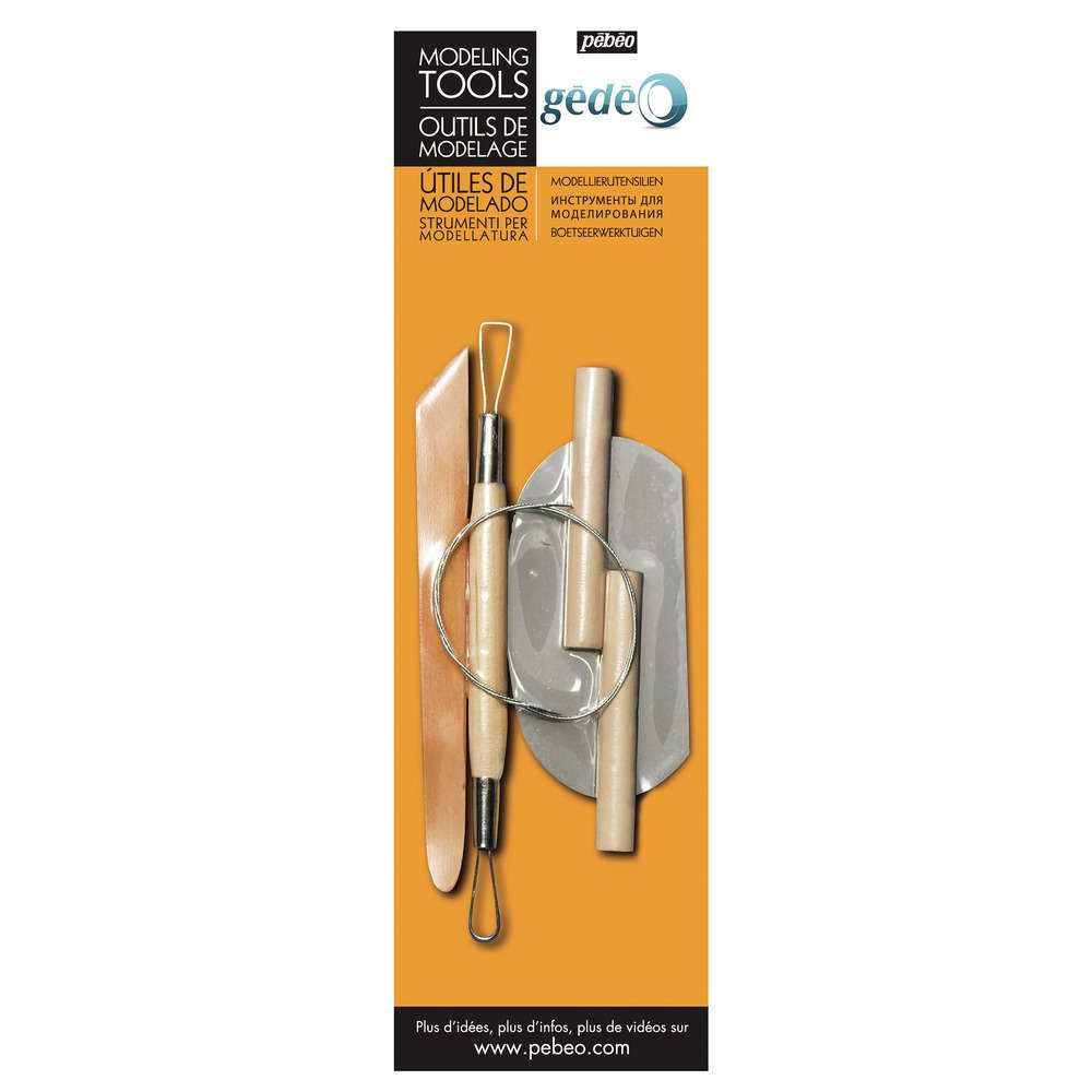 Set de 4 outils de modelage, pour sculpter la terre