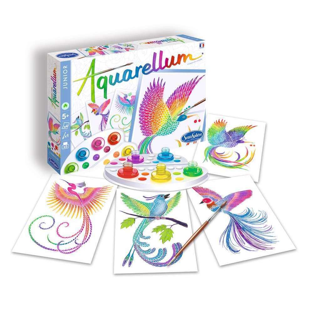 Tableau à concevoir Aquarellum junior: Oiseaux du paradis