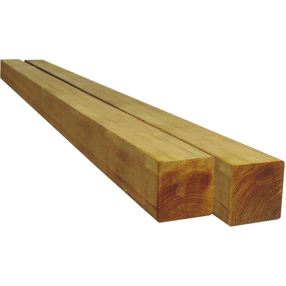 Poteau carré, en épicéa traité - L. 5 x l. 5 x H. 210 cm