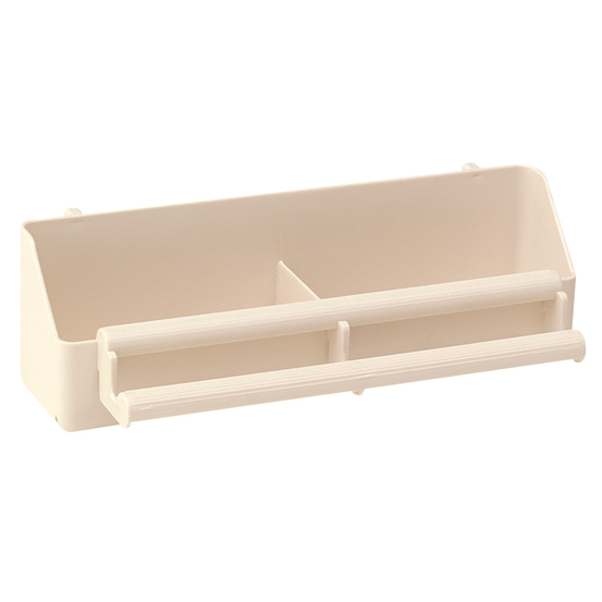 Mangeoire plastique pour oiseaux beige 21x8,5x6,5cm