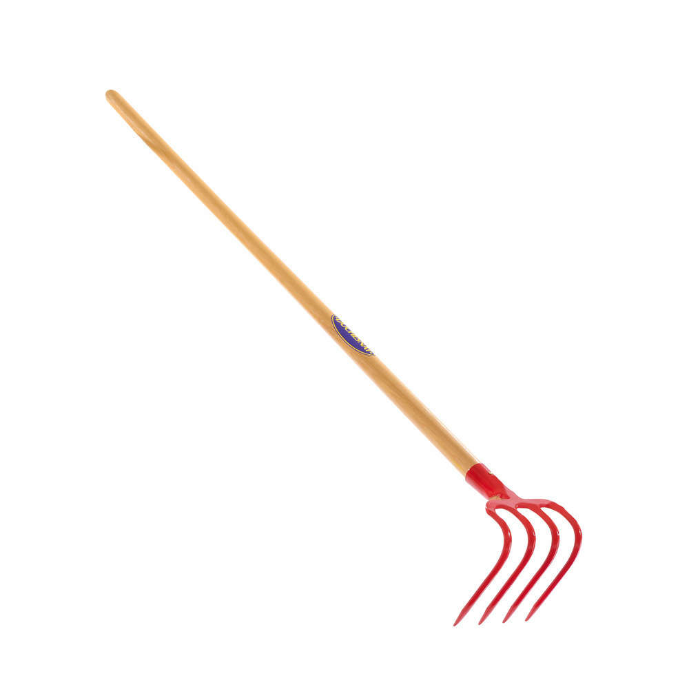 Croc à Bêcher : tête acier 4 dents L.20 cm l.17 cm manche bois