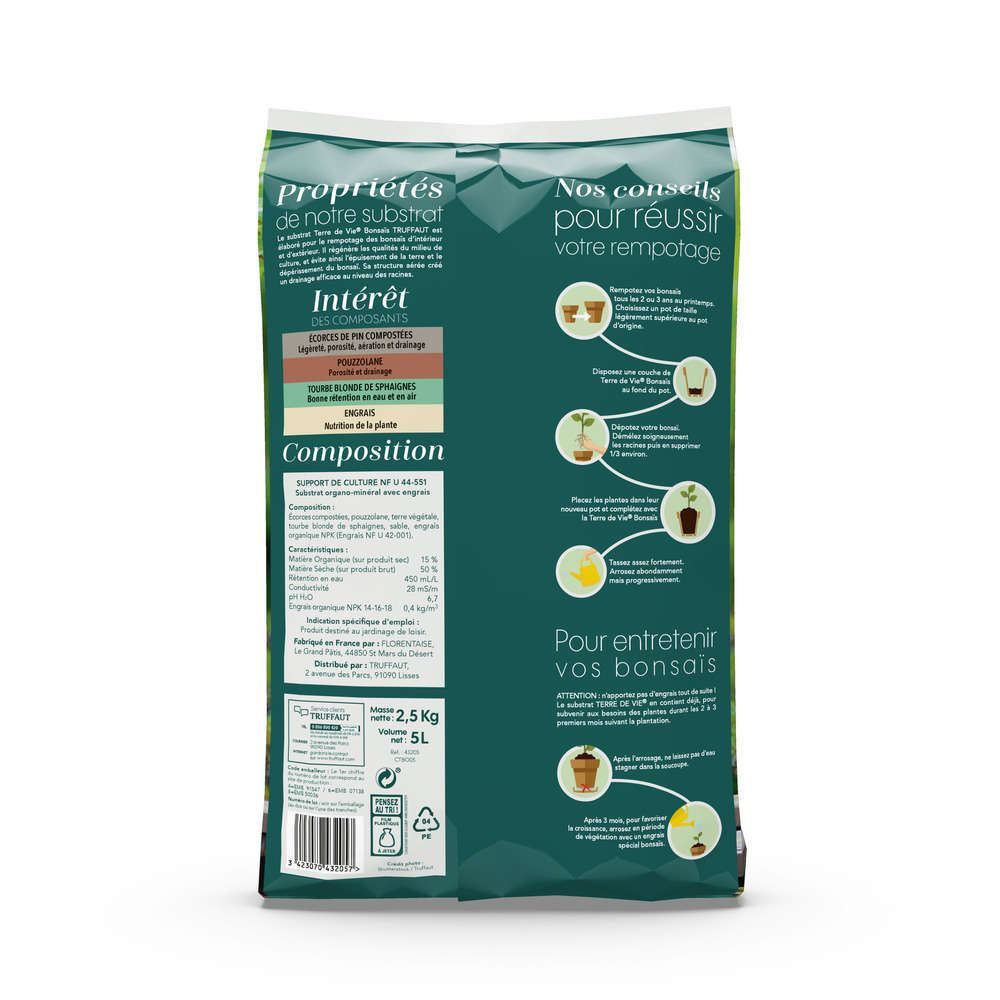 Terreau Pour Bonsaï 5 Litres - Substrat Japonais, Argile Volcanique, Bon Drainage