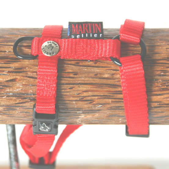 Harnais réglable pour chiens, en nylon, rouge 16/35-50