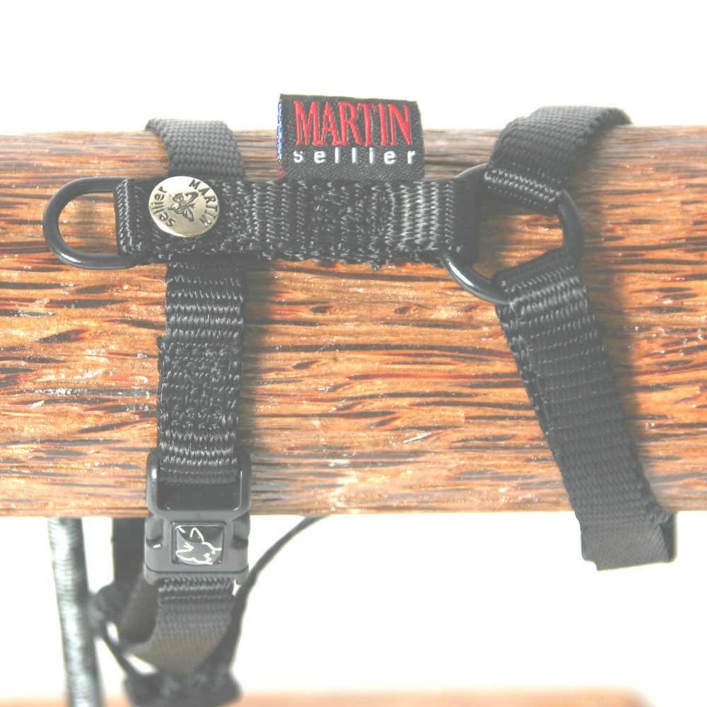 Harnais réglable pour chiens, en nylon, noir 16/35-50