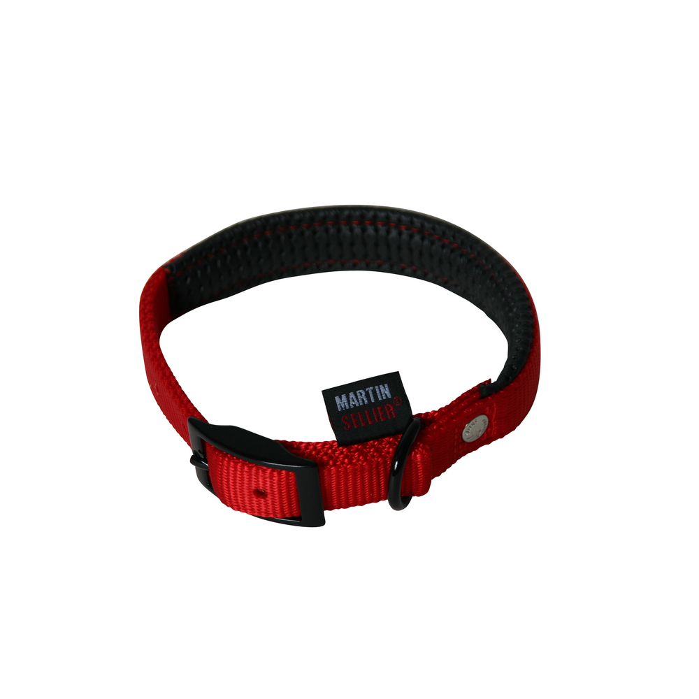 Collier confort pour chiens largeur 2,5cm et longueur 65cm rouge