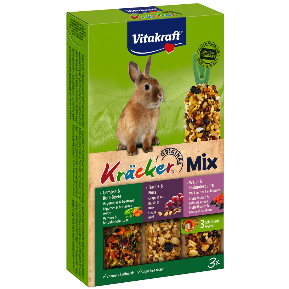 Kracker combi noix fruits bois legumes lapins nains x3