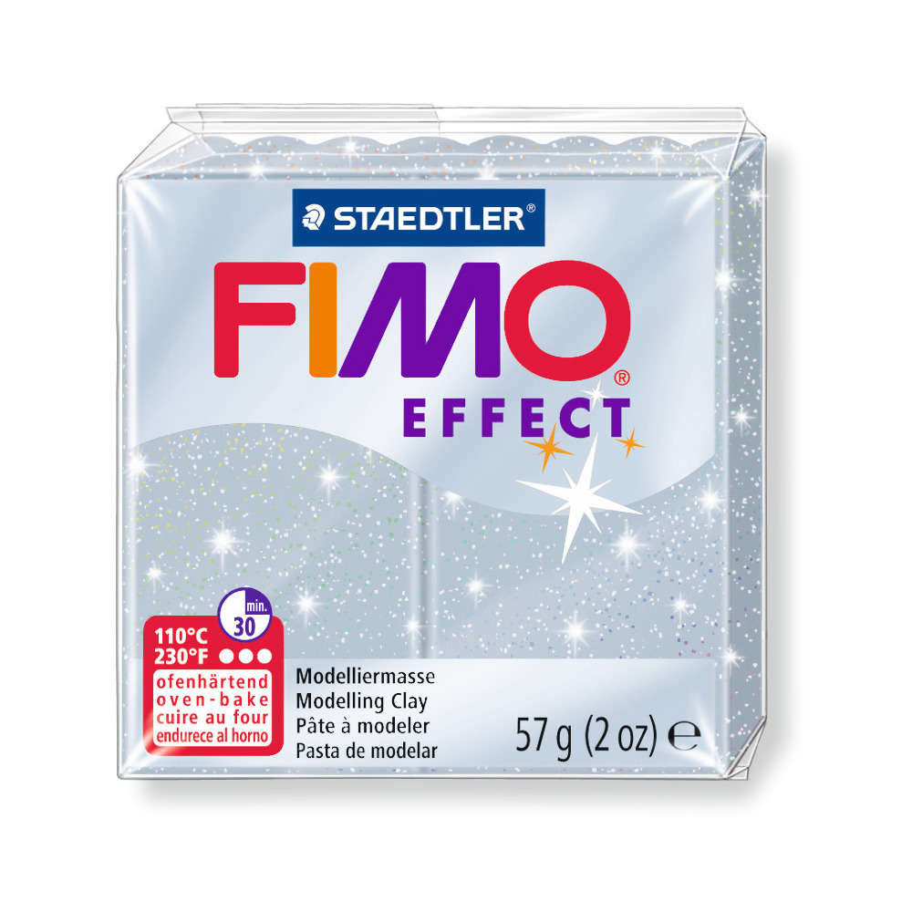 Pâte Fimo Effect, 57g - Pailleté, argent