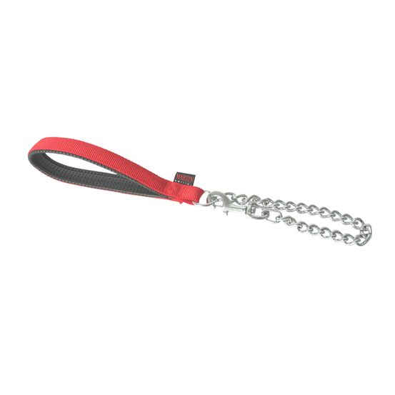 Laisse chaine/fte nyl 30/60 rouge