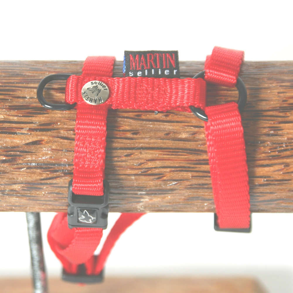 Harnais réglable pour chiens en nylon rouge 10/25-35