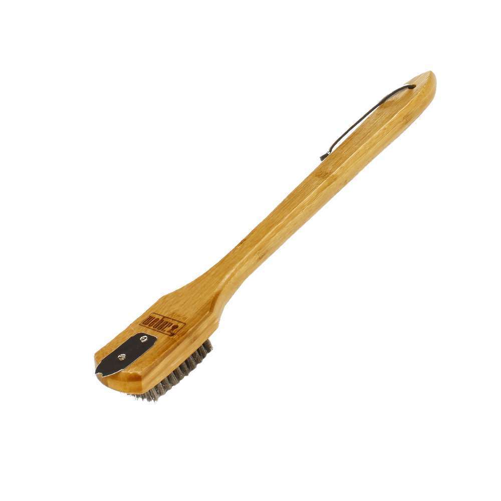 Grande brosse avec manche en bois et grattoir en métal