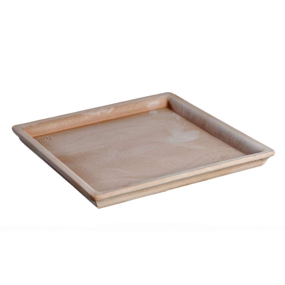 Soucoupe carrée en terre cuite L. 40 x l. 40cm