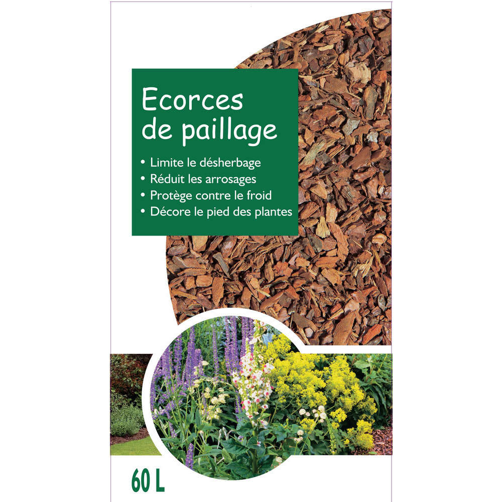 Paillage d'écorces de pin calibre 10/25 mm - sac de 60 litres