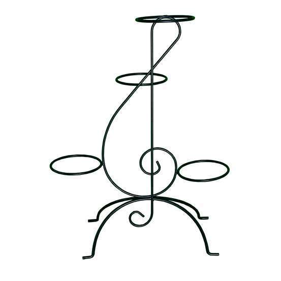 Porte plantes Clé de sol (pour 4 pots Ø 20 cm), en métal gris H. 80 cm