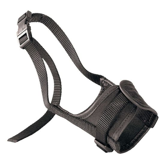 Muselière en nylon noir Safe small. Tour de cou 30 à 37 cm