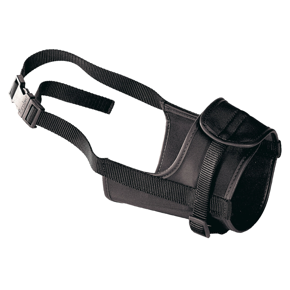 Muselière en nylon noir Safe XL. Tour de museau 24 à 34 cm