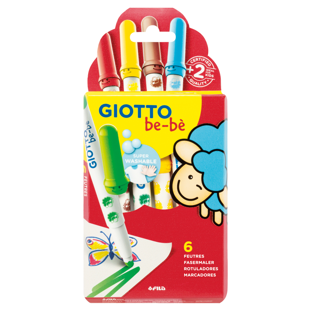 Feutres maxi Giotto be-bè x 6, dans étui