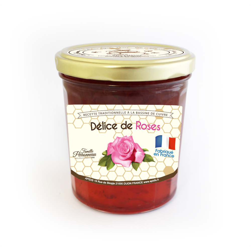 Confiture de rose, le pot de 375g