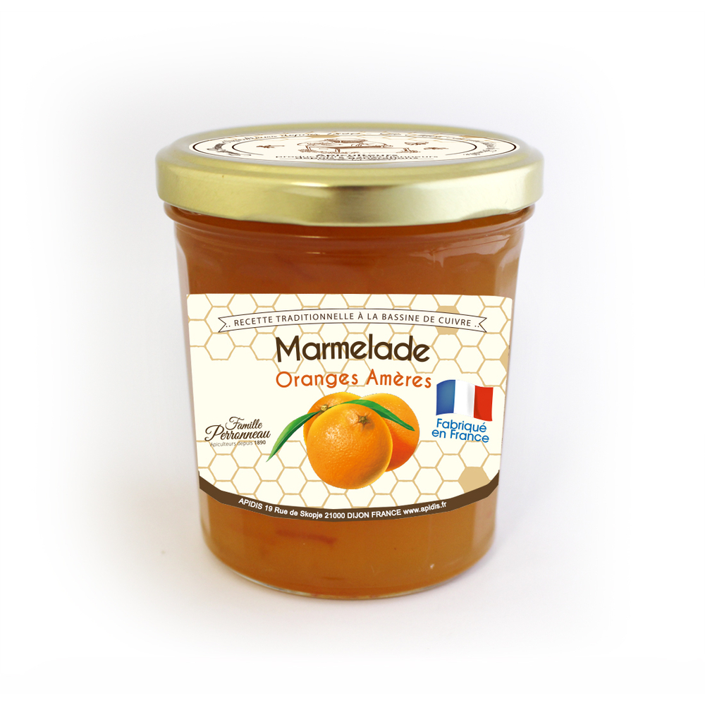 Marmelade au miel, le pot de 375g - Orange amère