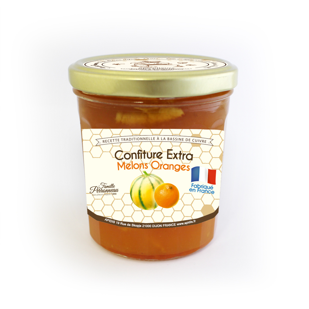 Confiture au miel, le pot de 375g - Melon/orange