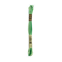 Echevette de coton mouliné spécial, 8m - Vert printemps ombré - 125
