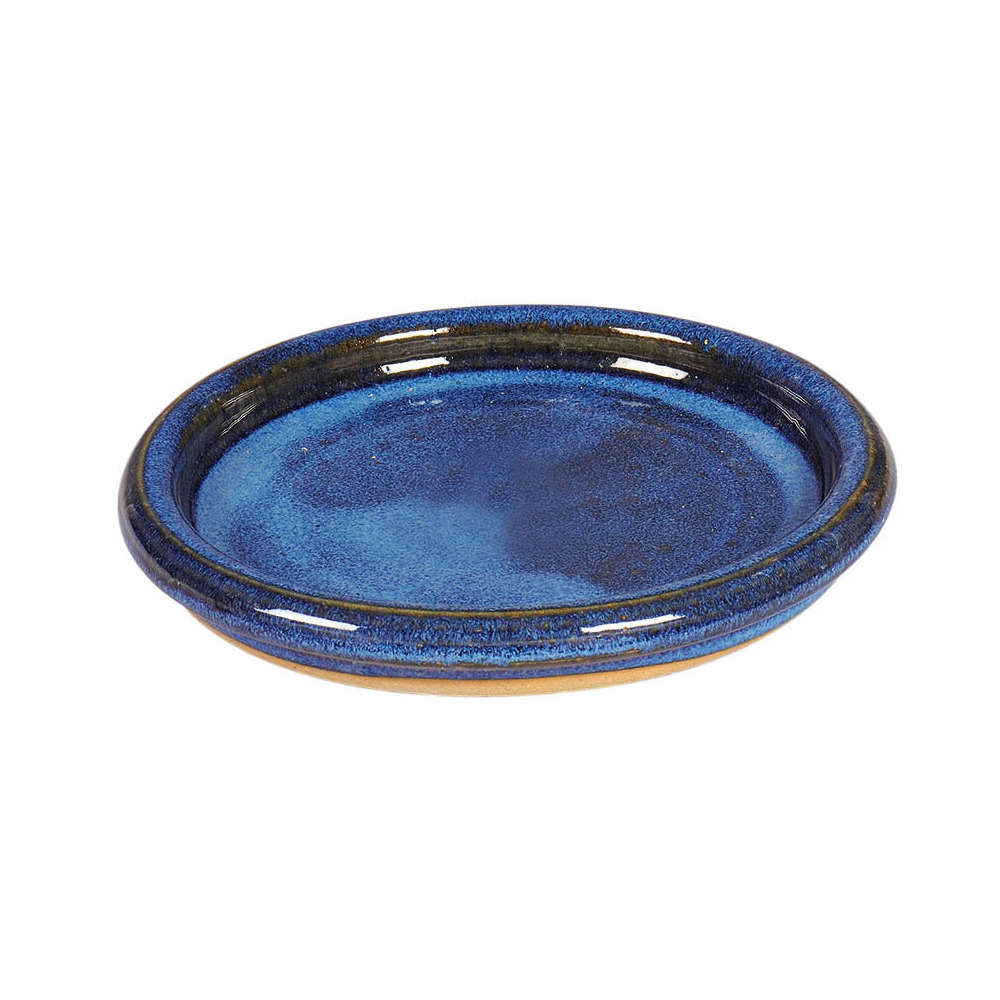 Soucoupe bord en grès émaillé, aqua bleu Ø 20 cm