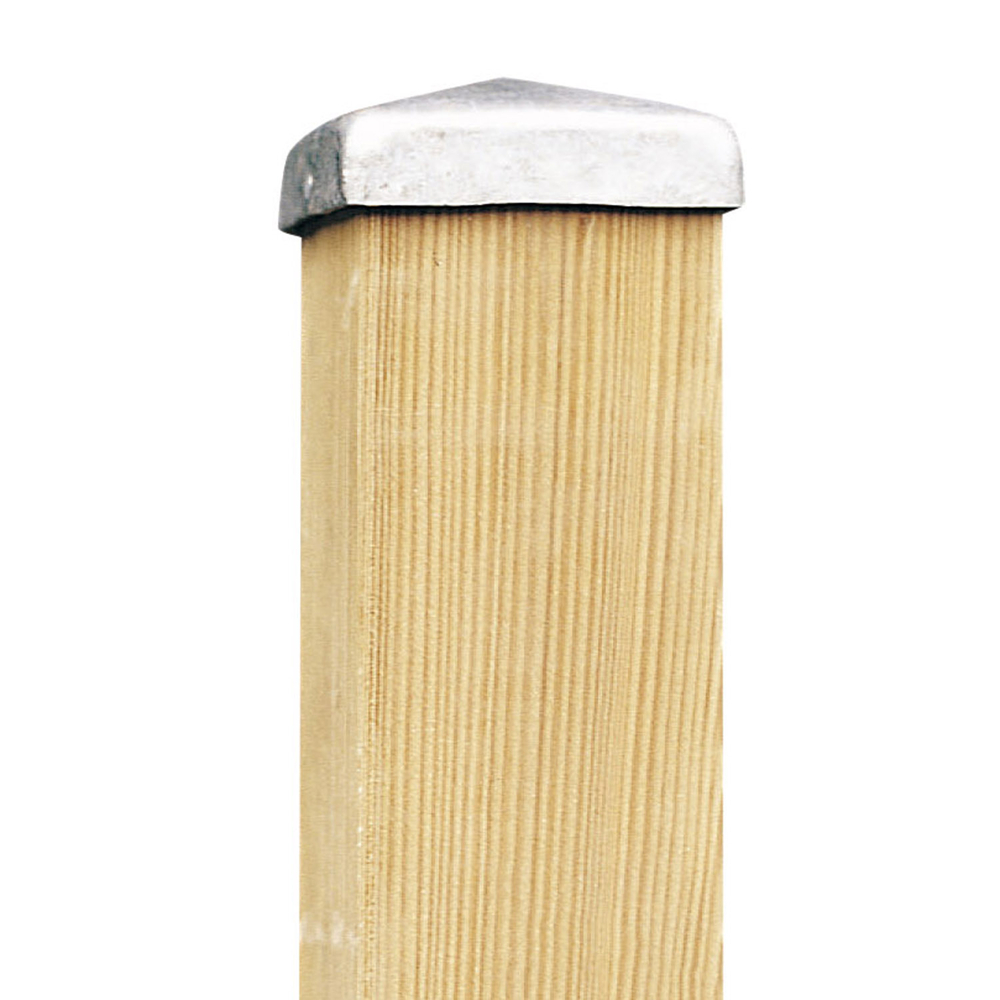 Capuchon zingué pour poteau 9x9 (modèle Pointe), en acier