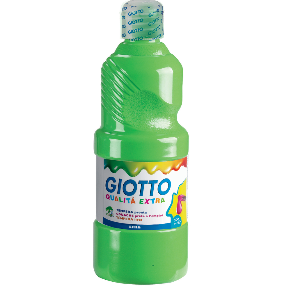 Gouache vert printemps Giotto, le flacon de 500 ml prêt à l'emploi