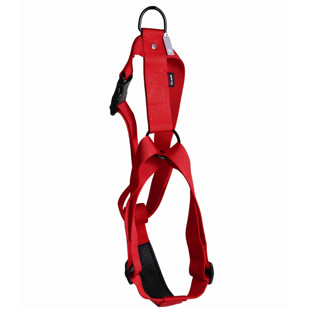 Harnais réglable pour chiens en nylon 25/70-90 rouge