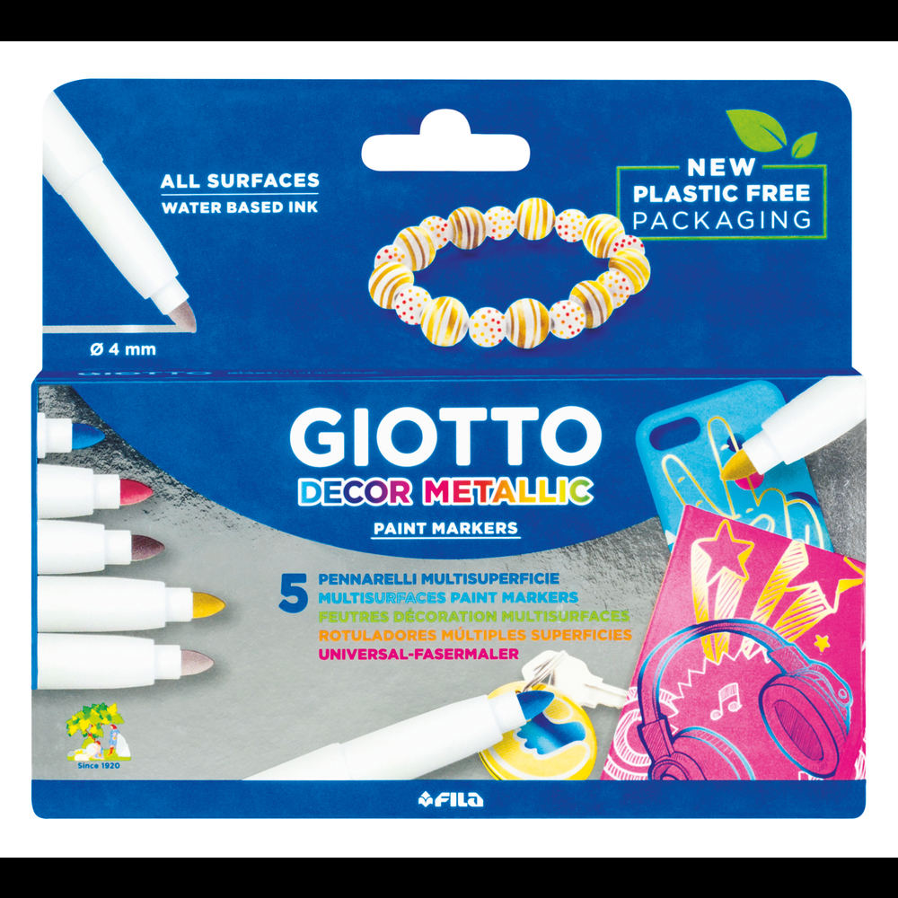 Feutres Decor Metal : x 5, Ã©tui