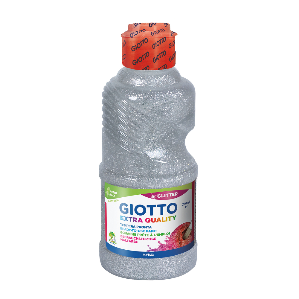 Gouache argentée Giotto Pailletée, le flacon de 250 ml prêt à l'emploi