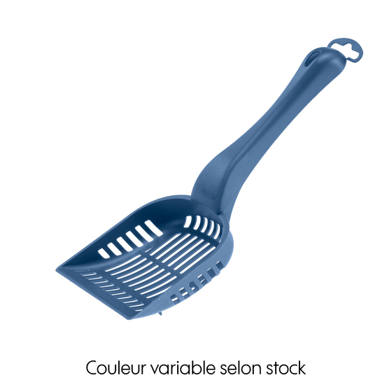 Pelle à litière en plastique avec grattoir 27,9x10,4cm : bleu