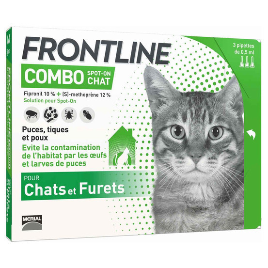 Pipette antiparasitaire chat frontline© combo x3