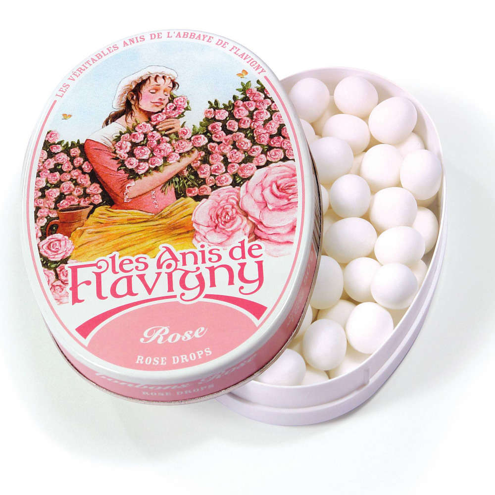 Bonbon Anis de Flavigny: boite ovale 50g rose
