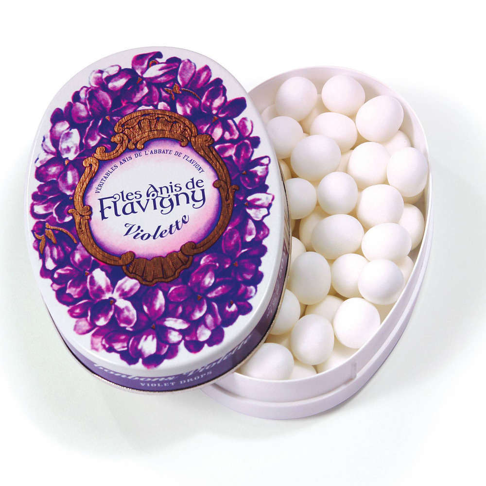Bonbon Anis de Flavigny: boite ovale 50g violette