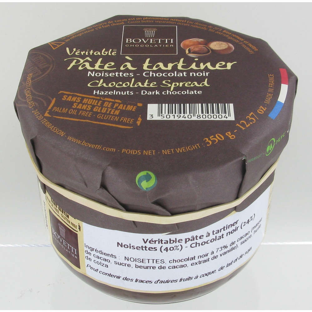 Pate tartiner nois chocolat noir 350g