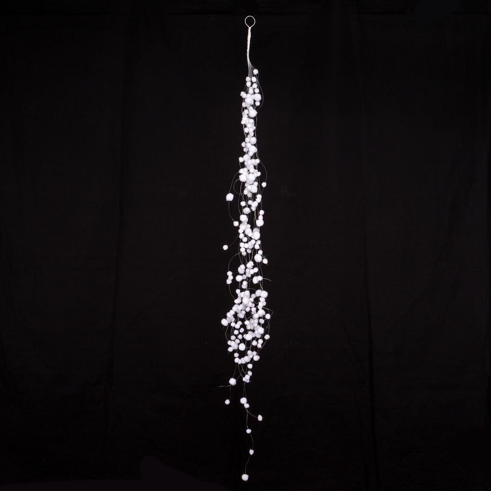 Guirlande boules de neige : Longueur 135cm Ouate