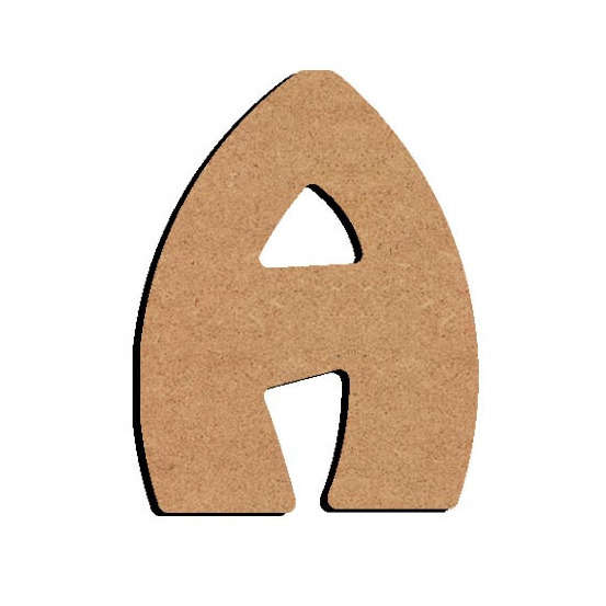 Forme en médium - Lettre majuscule A (8x6cm)