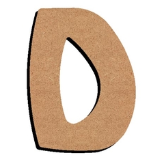 Forme en médium - Lettre majuscule "D" (8x6cm)