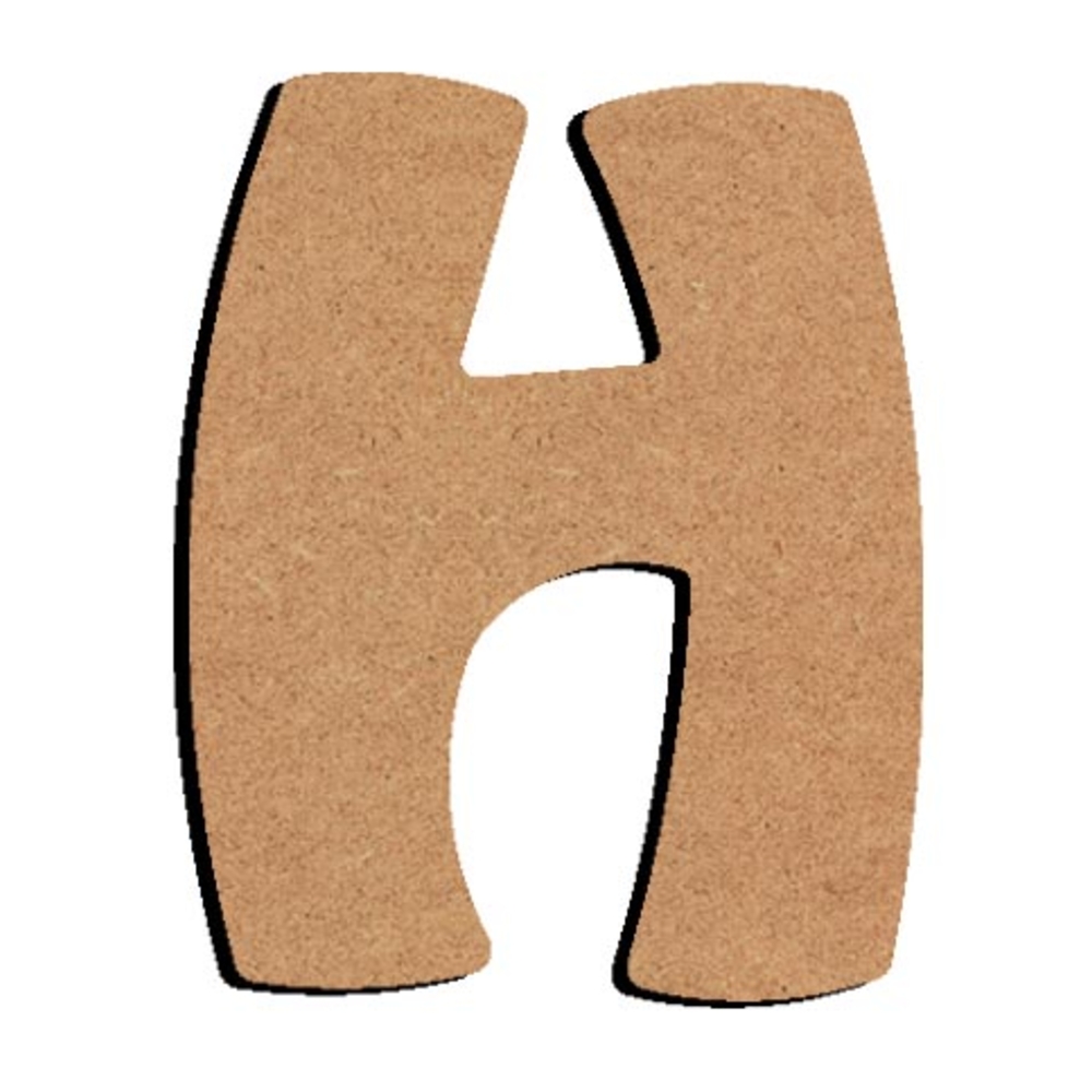 Forme en médium - Lettre majuscule H (8x6cm)