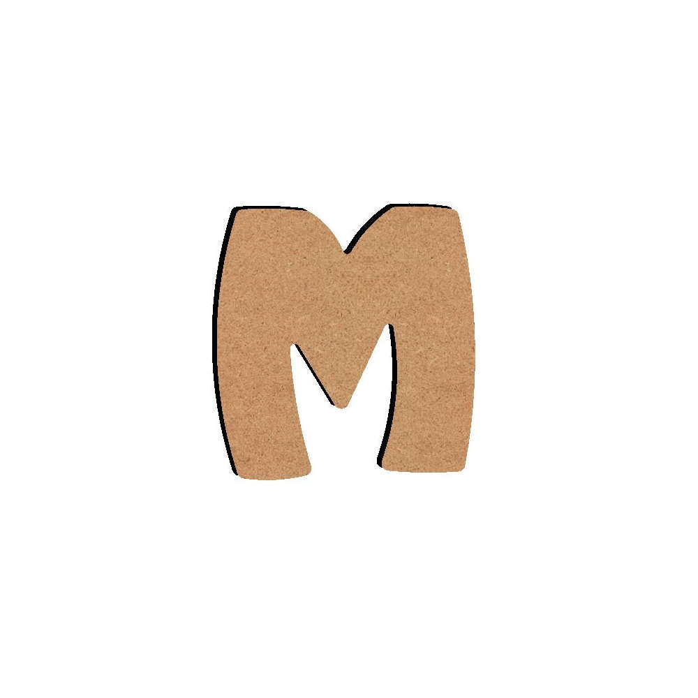 Forme en médium - Lettre majuscule M (8x7cm)
