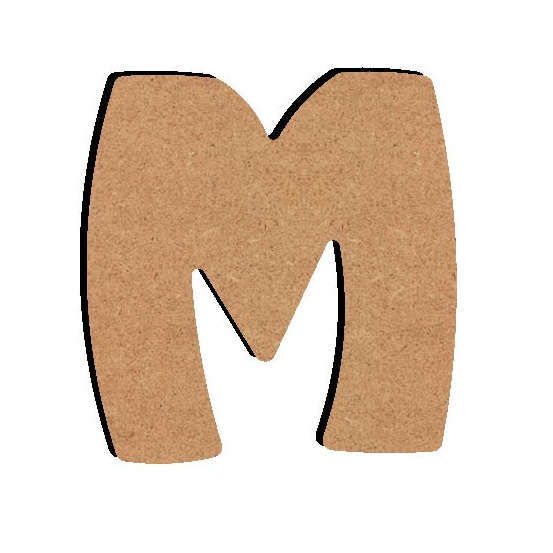 Forme en médium - Lettre majuscule M (8x7cm)
