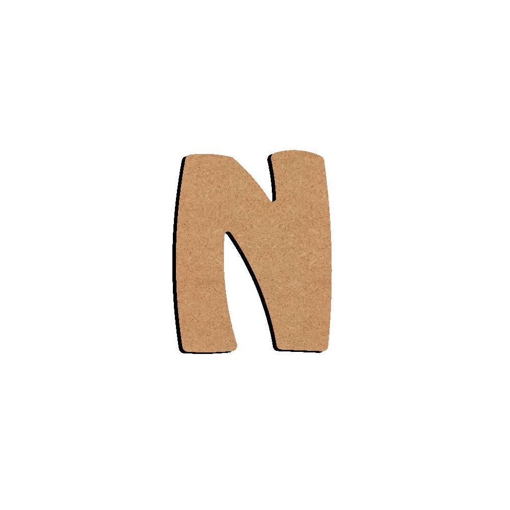 Forme en médium - Lettre majuscule N (8x6cm)