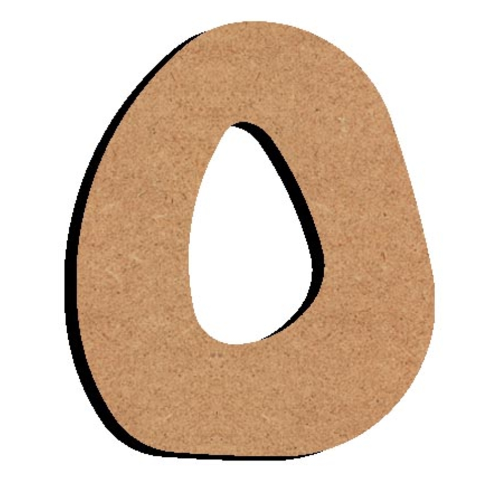 Forme en médium - Lettre majuscule O (8x6cm)