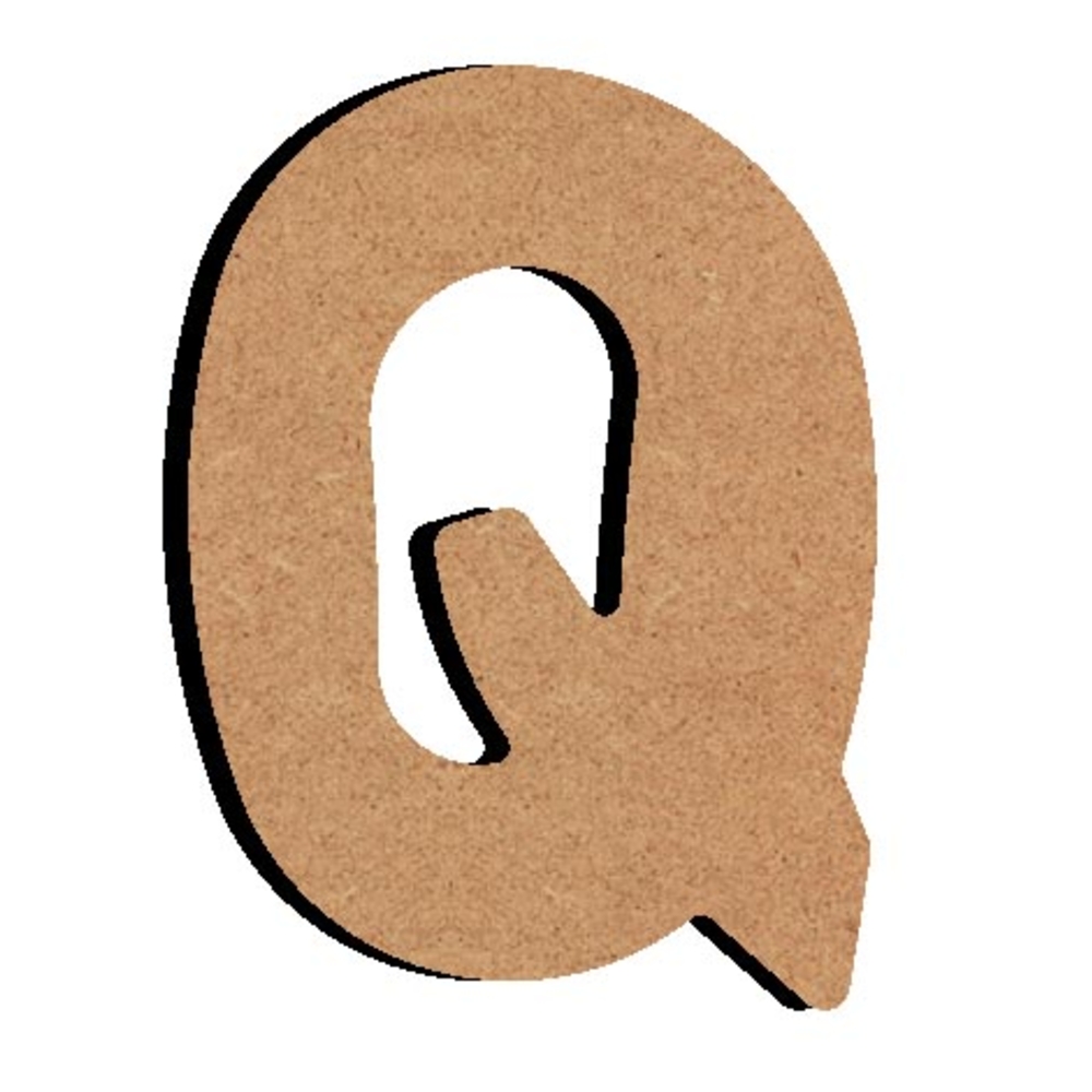 Forme en médium - Lettre majuscule Q (8x6cm)