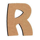 Forme en médium - Lettre majuscule "R" (8x6cm)