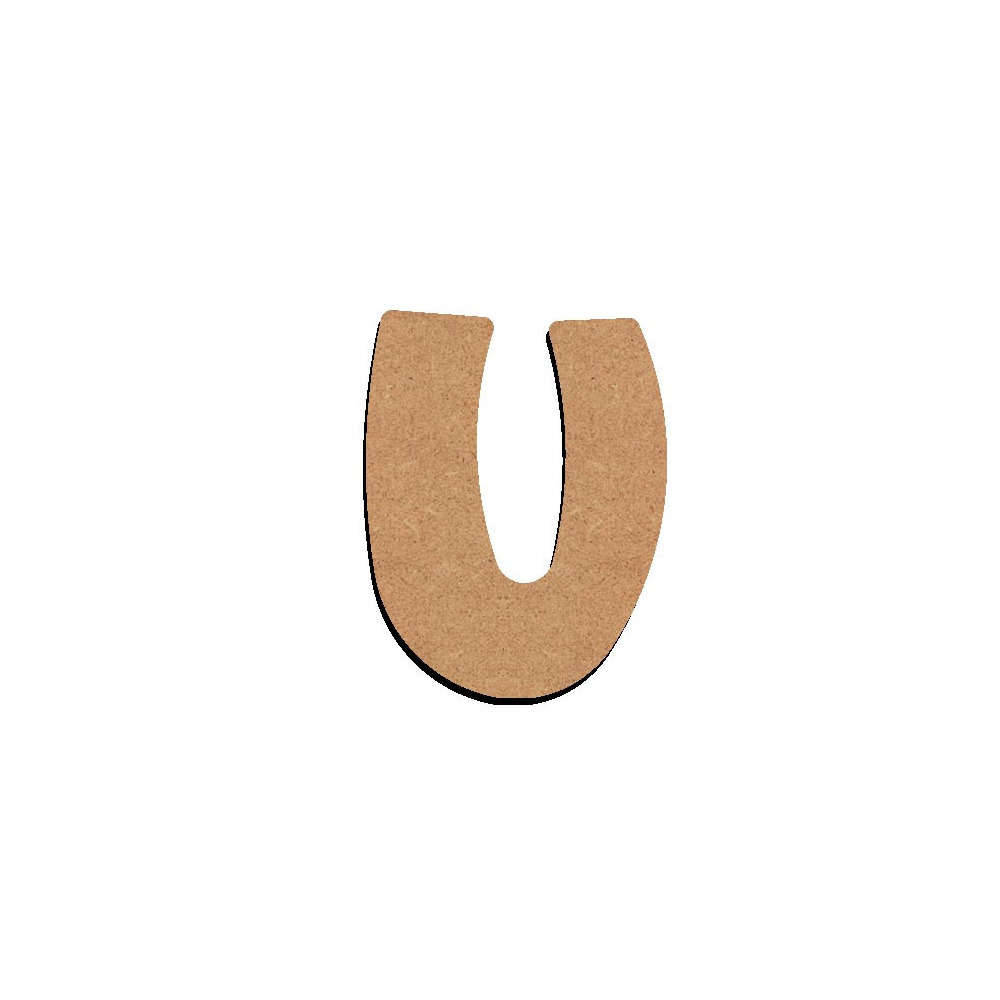Forme en médium - Lettre majuscule U (8x6cm)