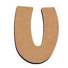 Forme en médium - Lettre majuscule "U" (8x6cm)