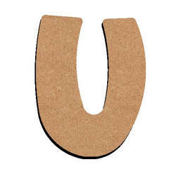 Forme en médium - Lettre majuscule 'U' (8x6cm)